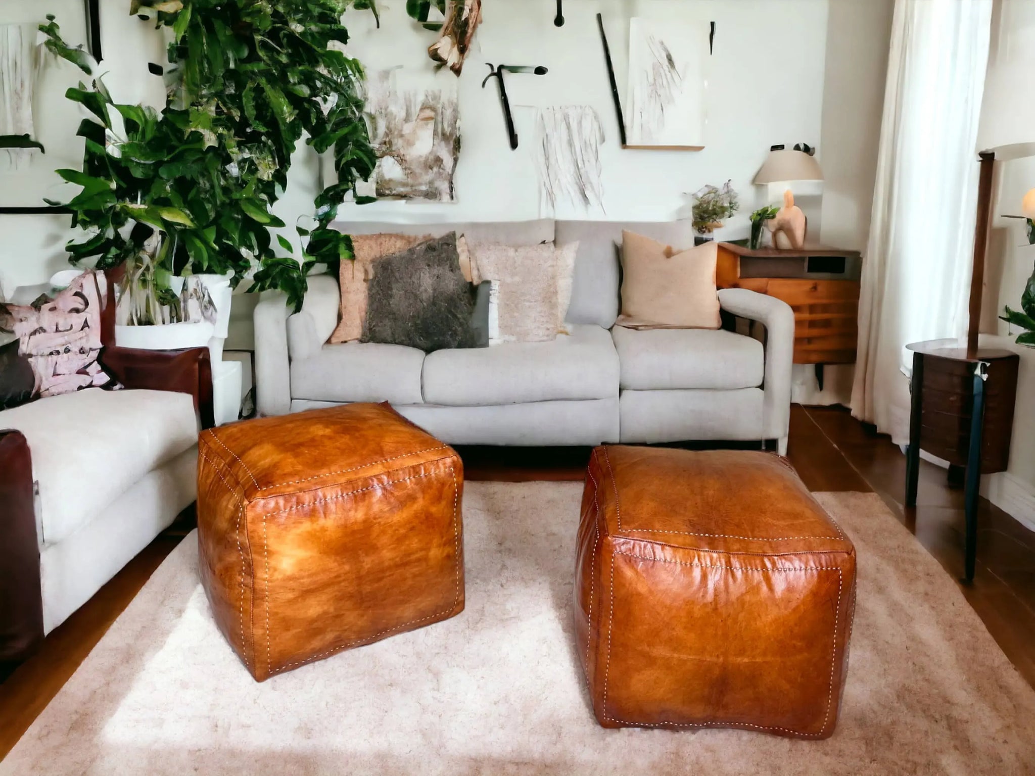 Tabacco Square Moroccan Pouf: A Treasure of Berber Artisanship Soukdecor