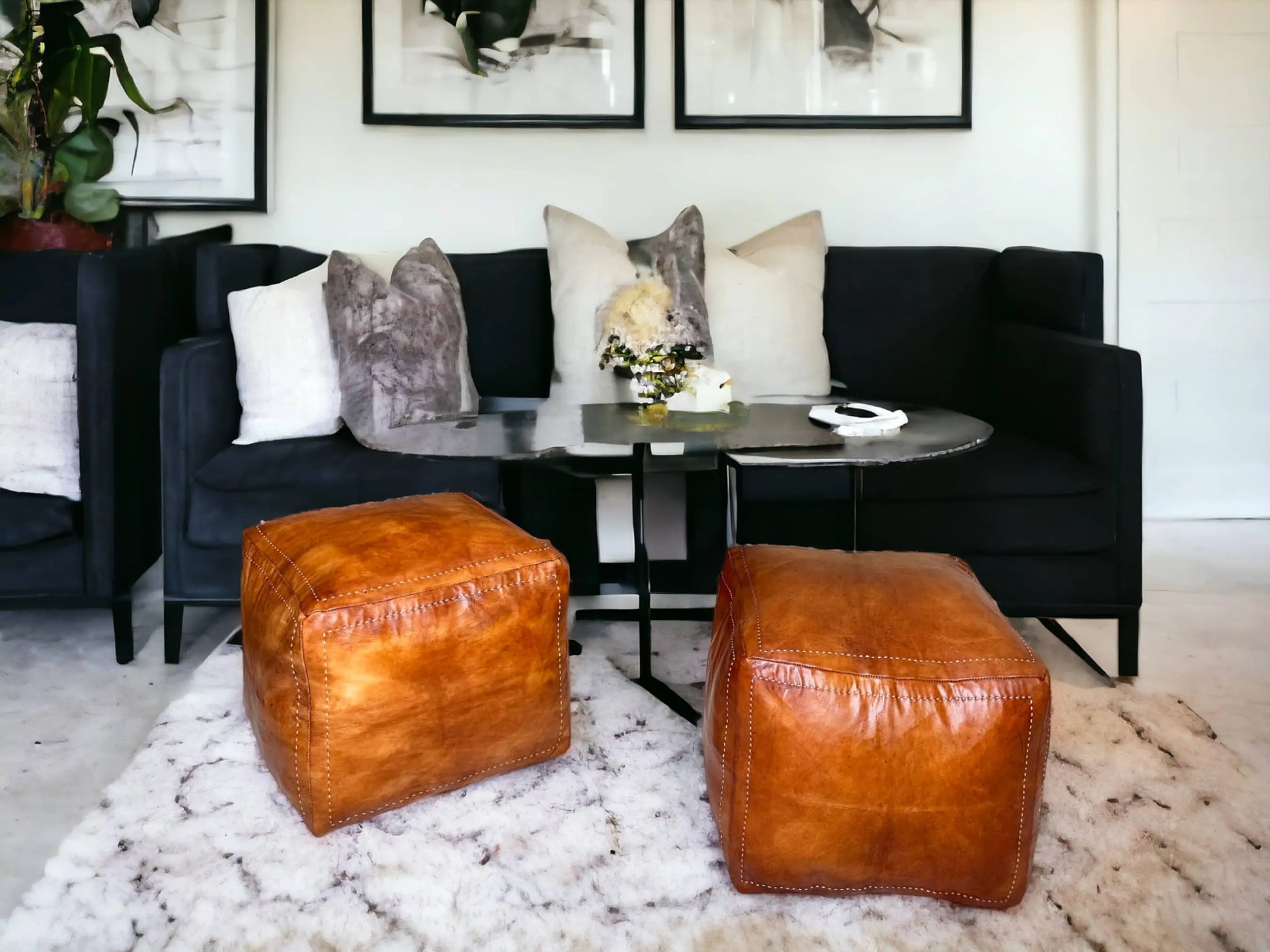 Tabacco Square Moroccan Pouf: A Treasure of Berber Artisanship Soukdecor