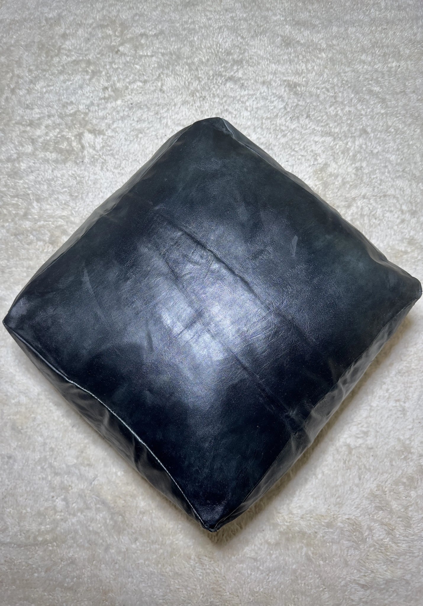 Moroccan Black Simple Square Pouf: An Enigmatic Tapestry of Berber Heritage Soukdecor