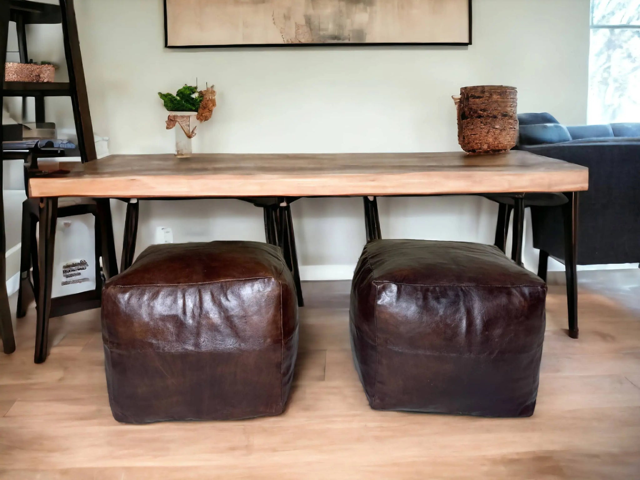 Moroccan Brown Simple Square Pouf: A Timeless Treasure of Berber Craftsmanship Soukdecor