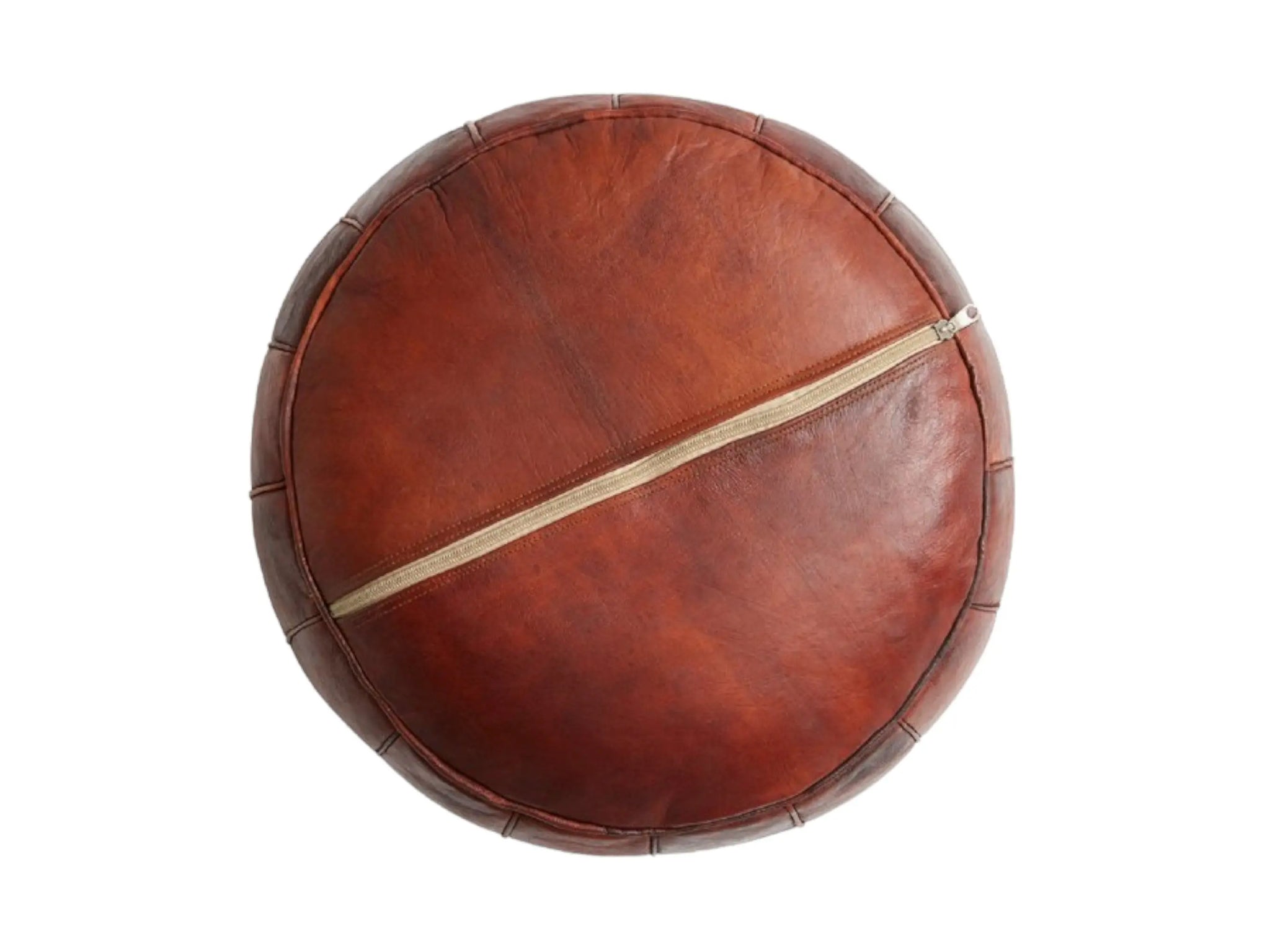 Warmth and Style: Moroccan Brown Round Pouf for Enduring Comfort Soukdecor