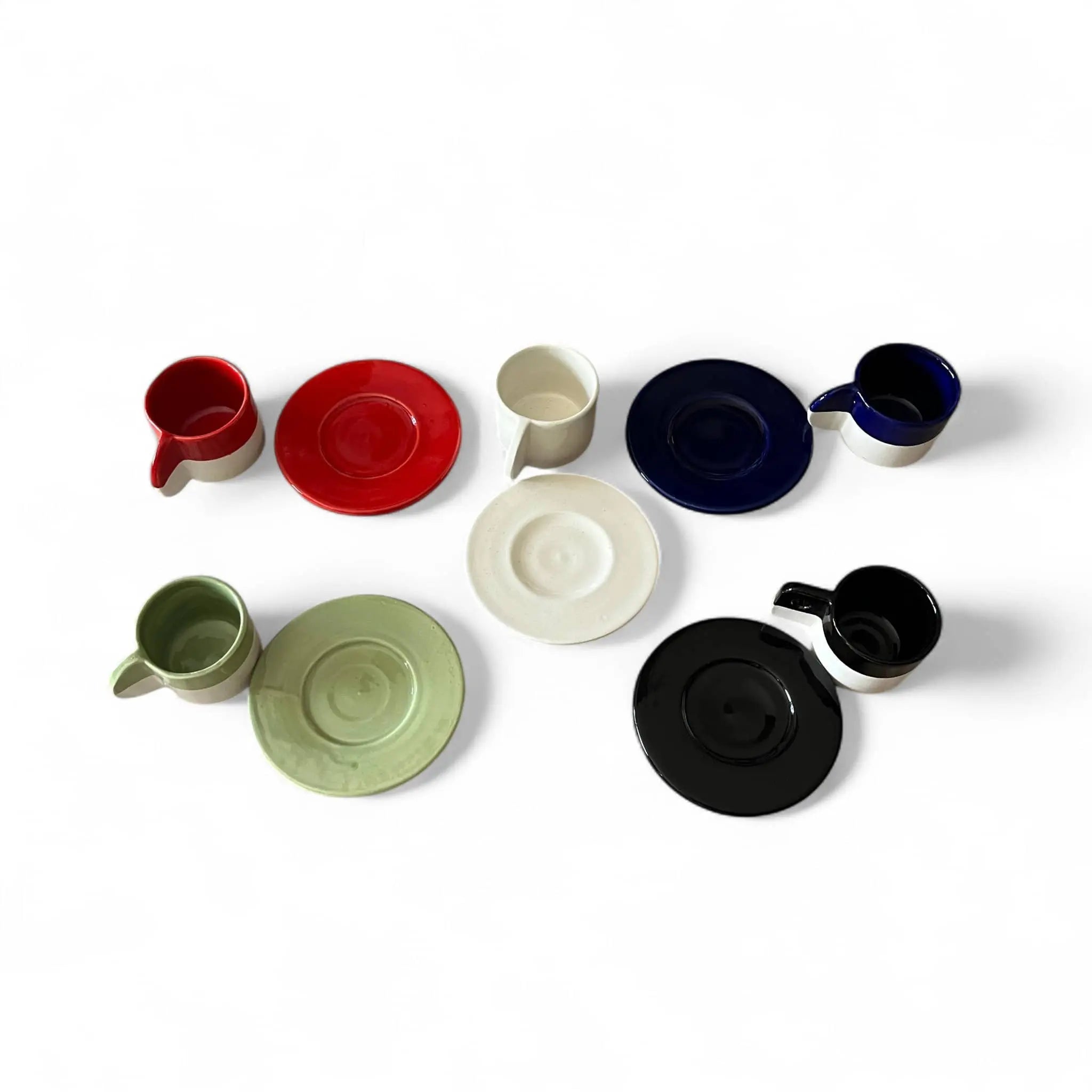Modern Moroccan Espresso Cup & Saucer – Set of 4 per Color Soukdecor