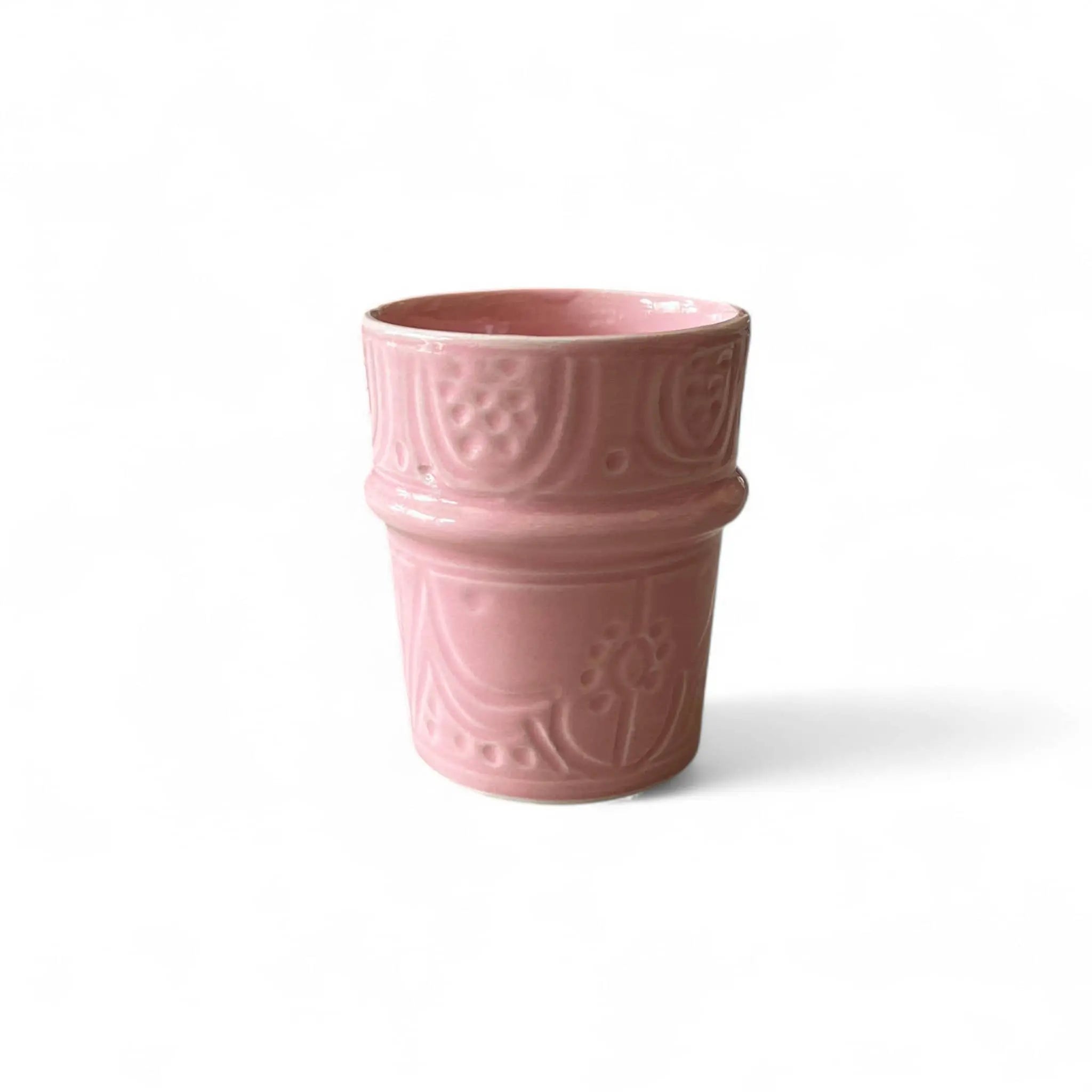 Hand-Engraved Moroccan Ceramic Cups – Set of 6 Soukdecor