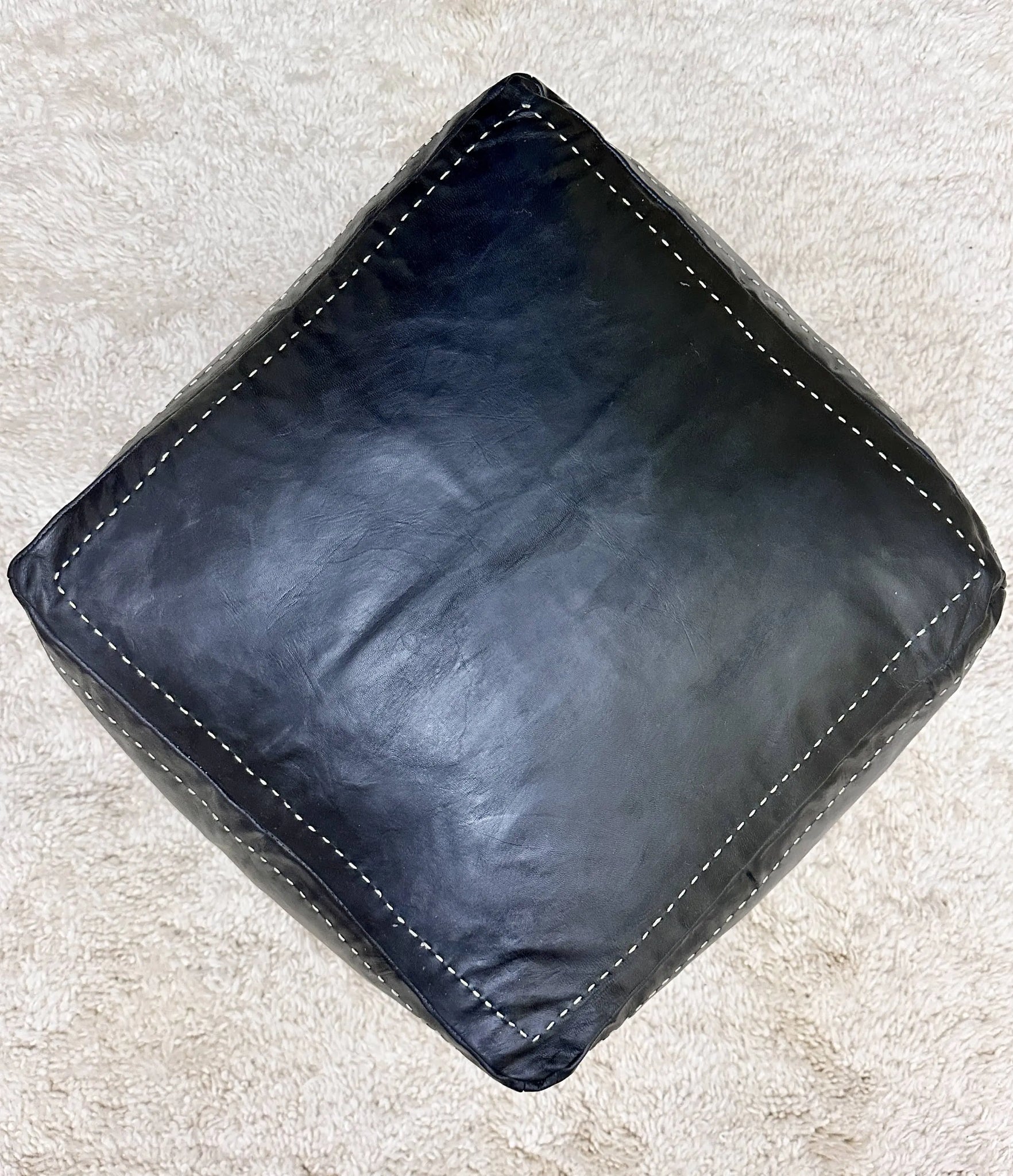 Black Square Moroccan Pouf - Timeless Elegance for Your Home Soukdecor