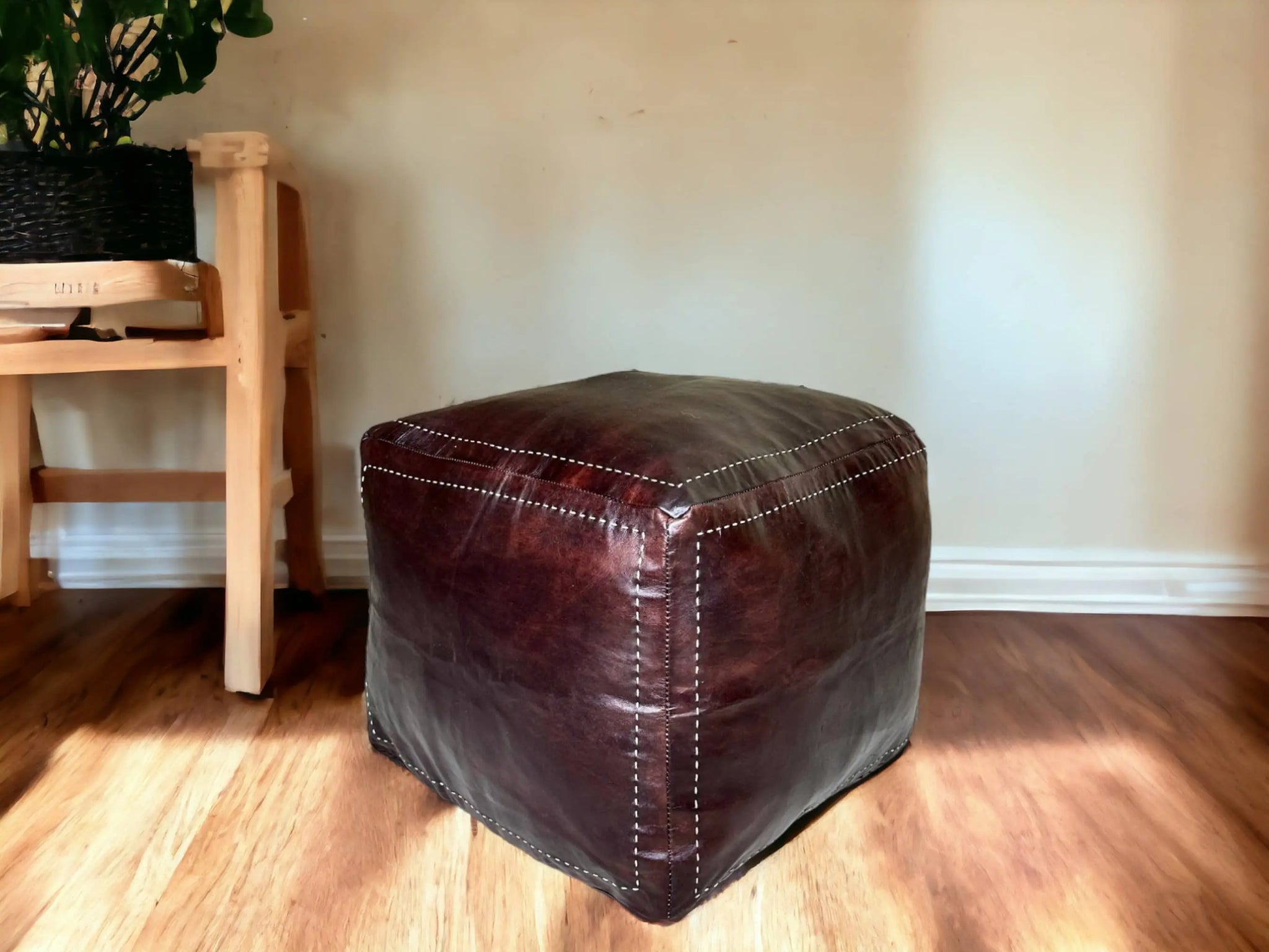 Moroccan Brown Square Pouf: A Timeless Treasure of Berber Craftsmanship Soukdecor