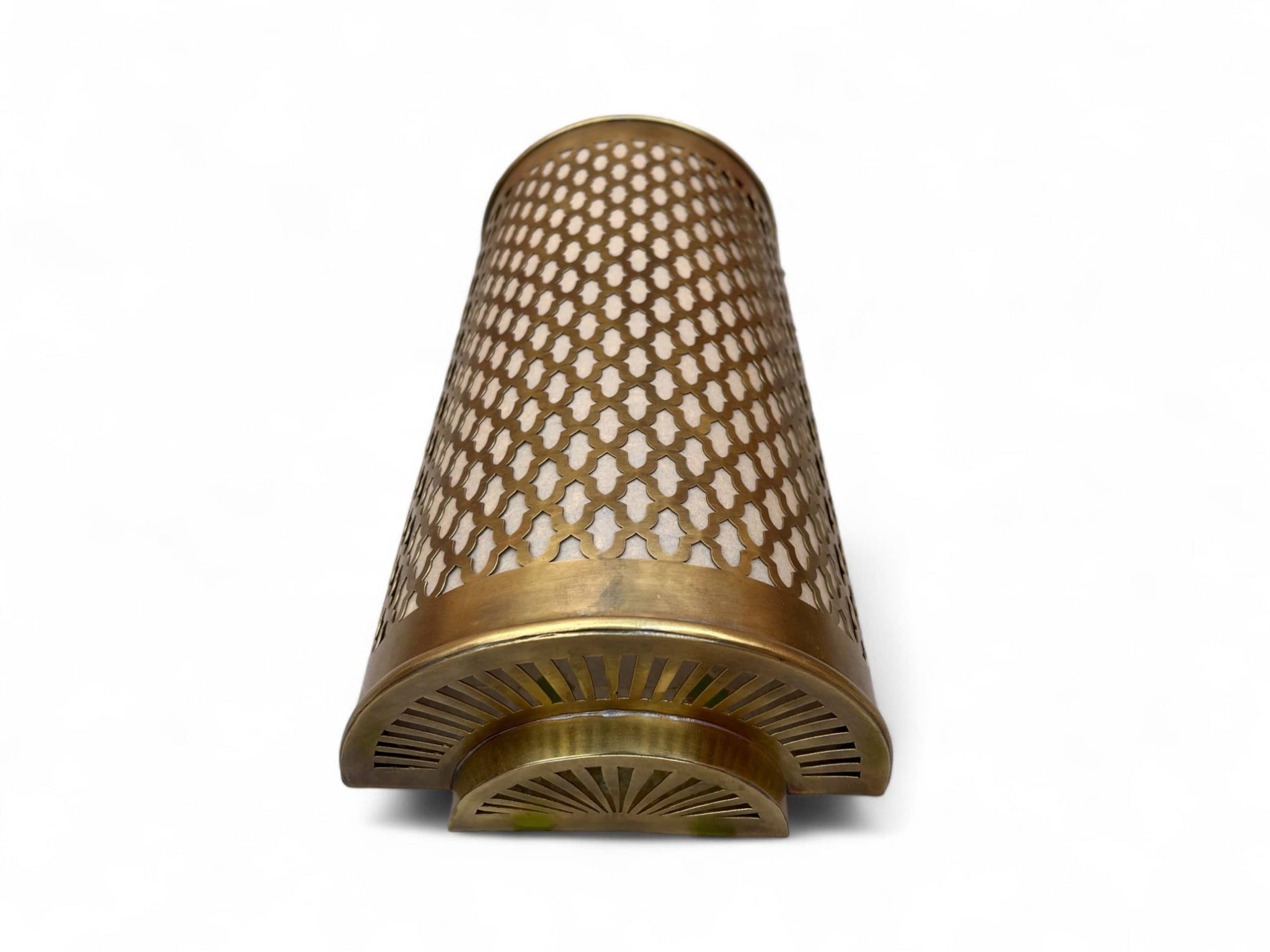 Set of 2 Moroccan Brass Wall Sconces – Handmade Artisan Lighting with Intricate Filigree Pattern Soukdecor