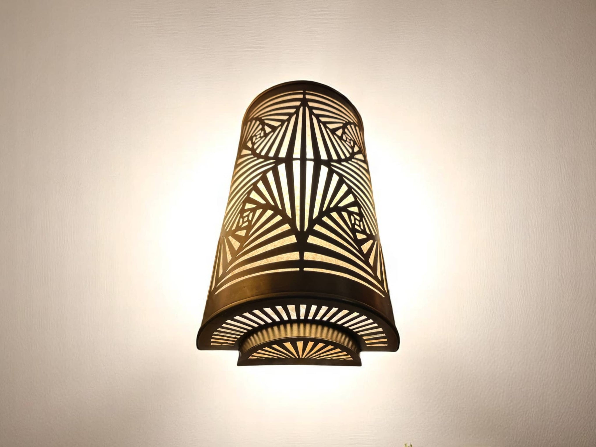 Set of 2 Handmade Moroccan Brass Wall Sconces – Intricate Filigree Lighting for Warm, Ambient Glow Soukdecor