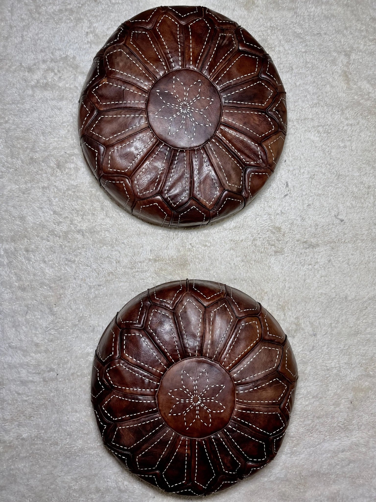 Moroccan Brown Round Pouf: A Rustic Touch of Elegance Soukdecor