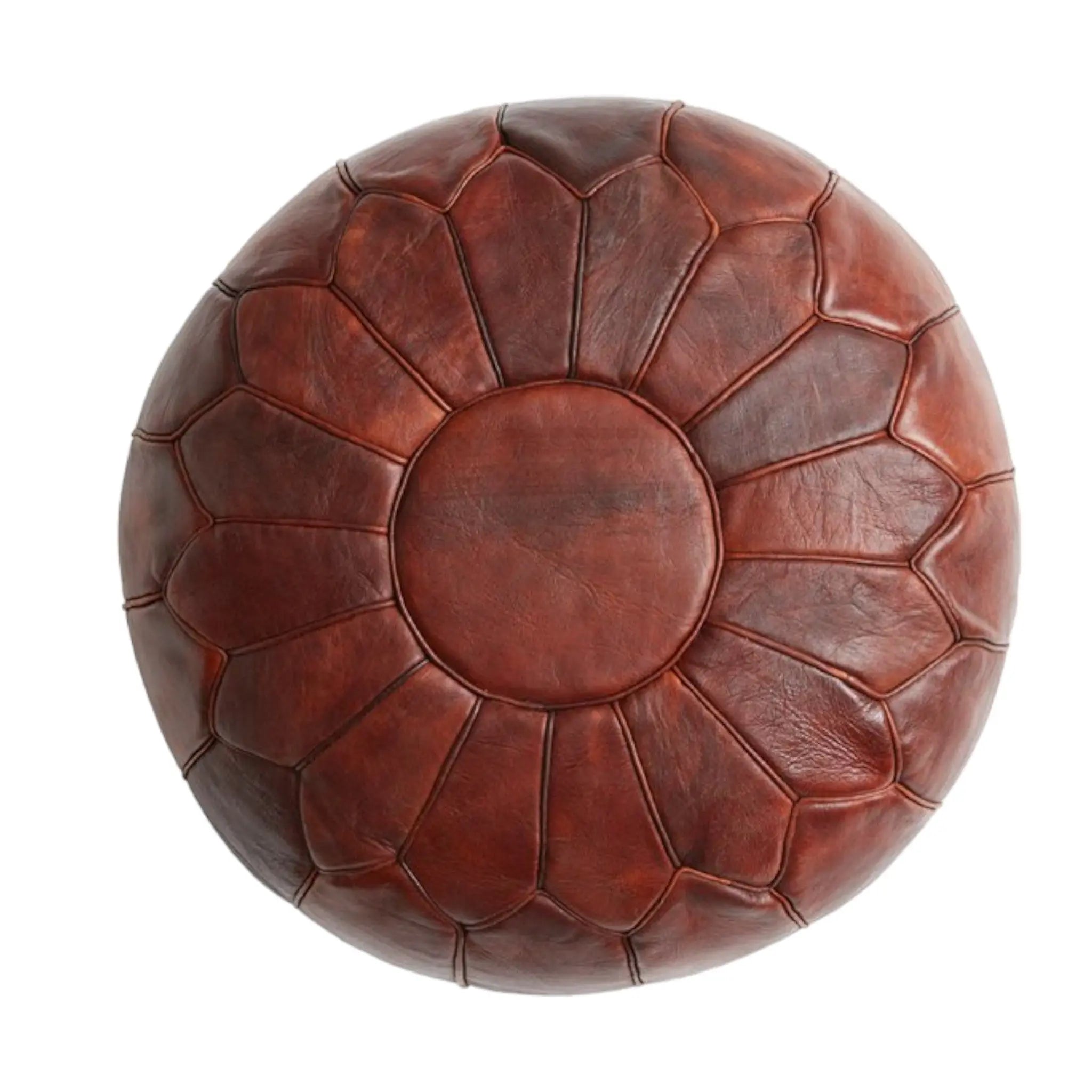Warmth and Style: Moroccan Brown Round Pouf for Enduring Comfort Soukdecor