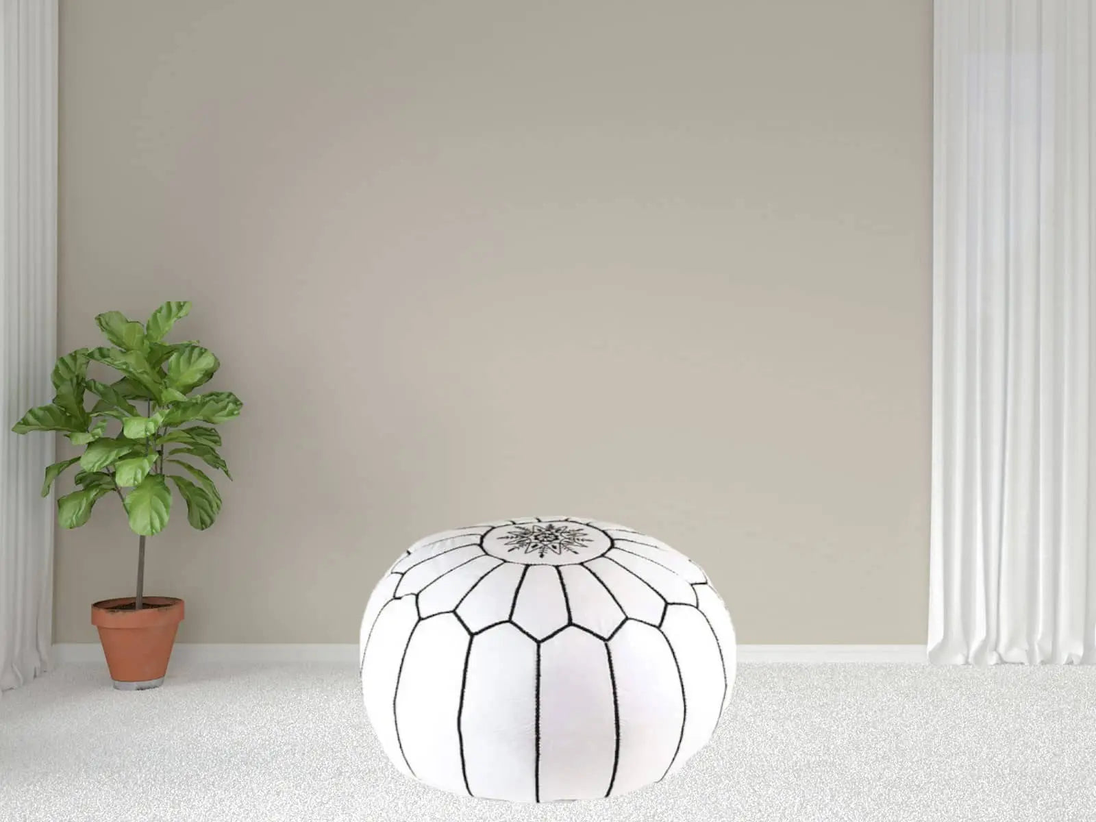 Moroccan  Round Pouf – Cozy Comfort in Earthy Elegance Soukdecor