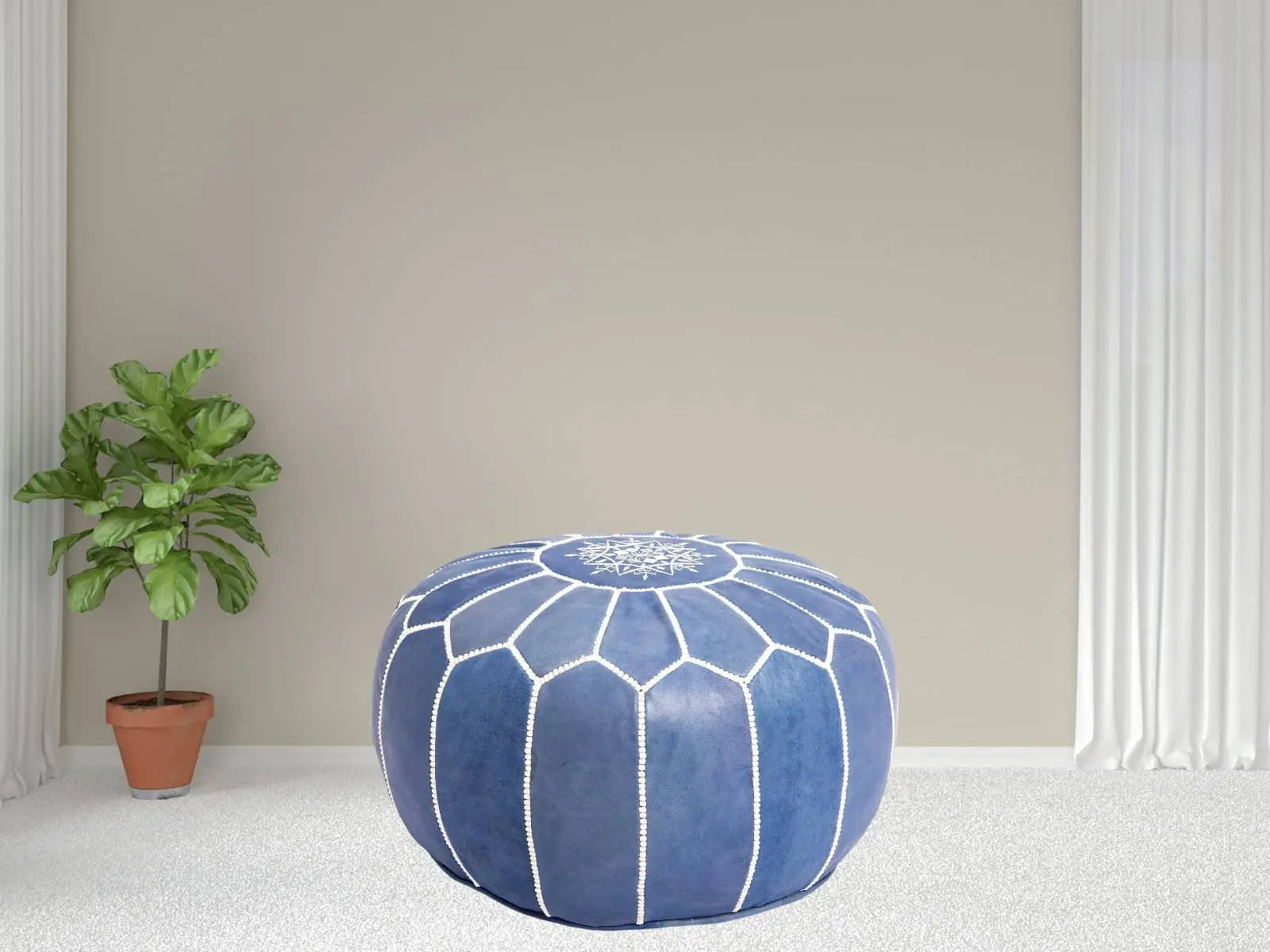Moroccan  Round Pouf – Cozy Comfort in Earthy Elegance Soukdecor
