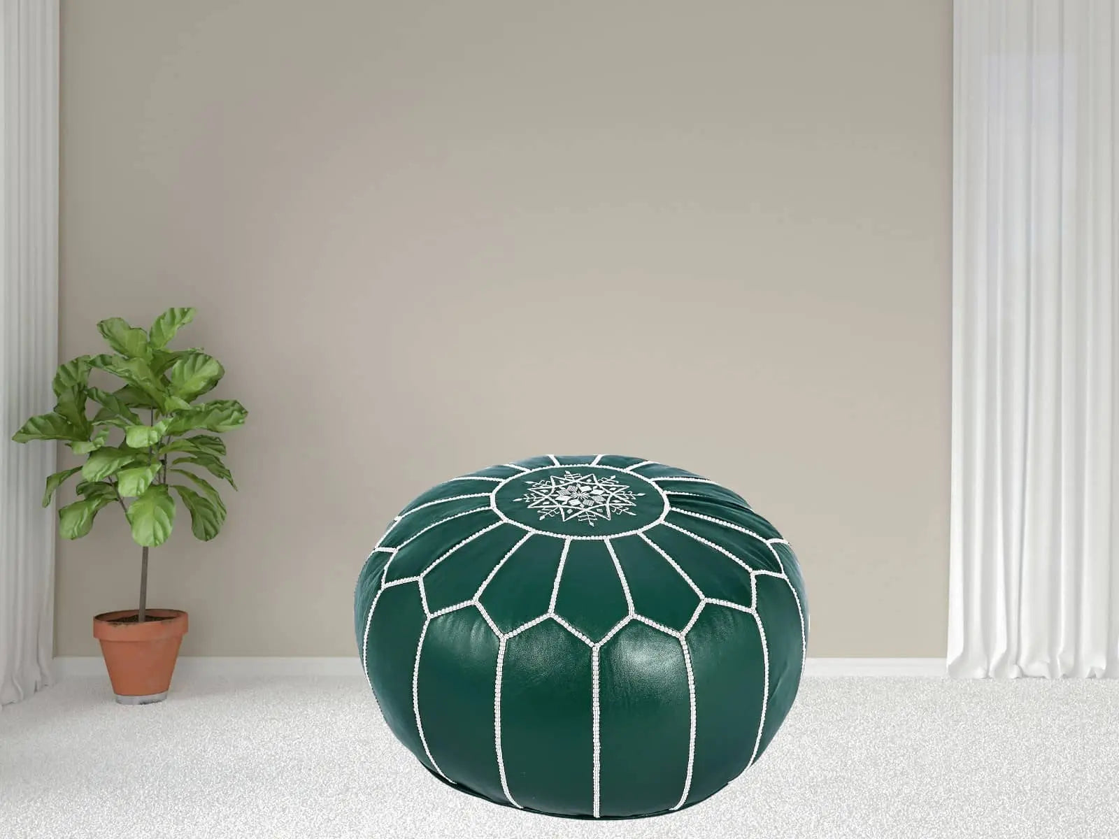 Moroccan  Round Pouf – Cozy Comfort in Earthy Elegance Soukdecor
