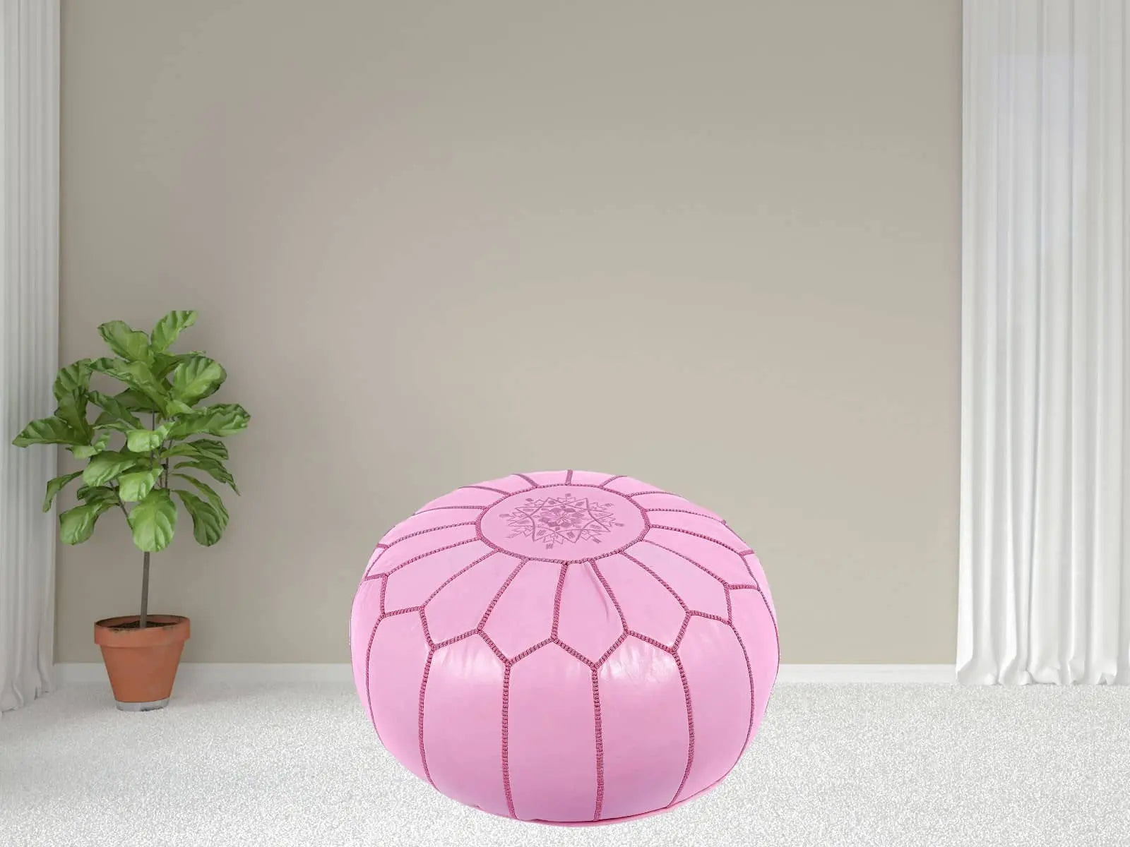 Moroccan  Round Pouf – Cozy Comfort in Earthy Elegance Soukdecor