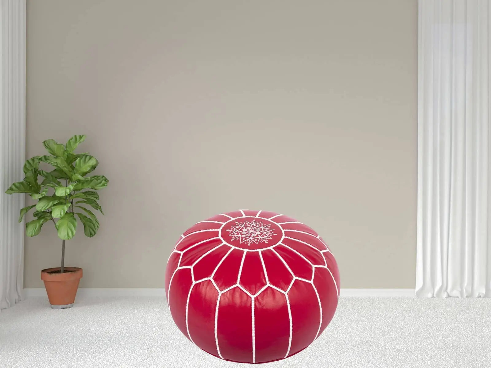 Moroccan  Round Pouf – Cozy Comfort in Earthy Elegance Soukdecor