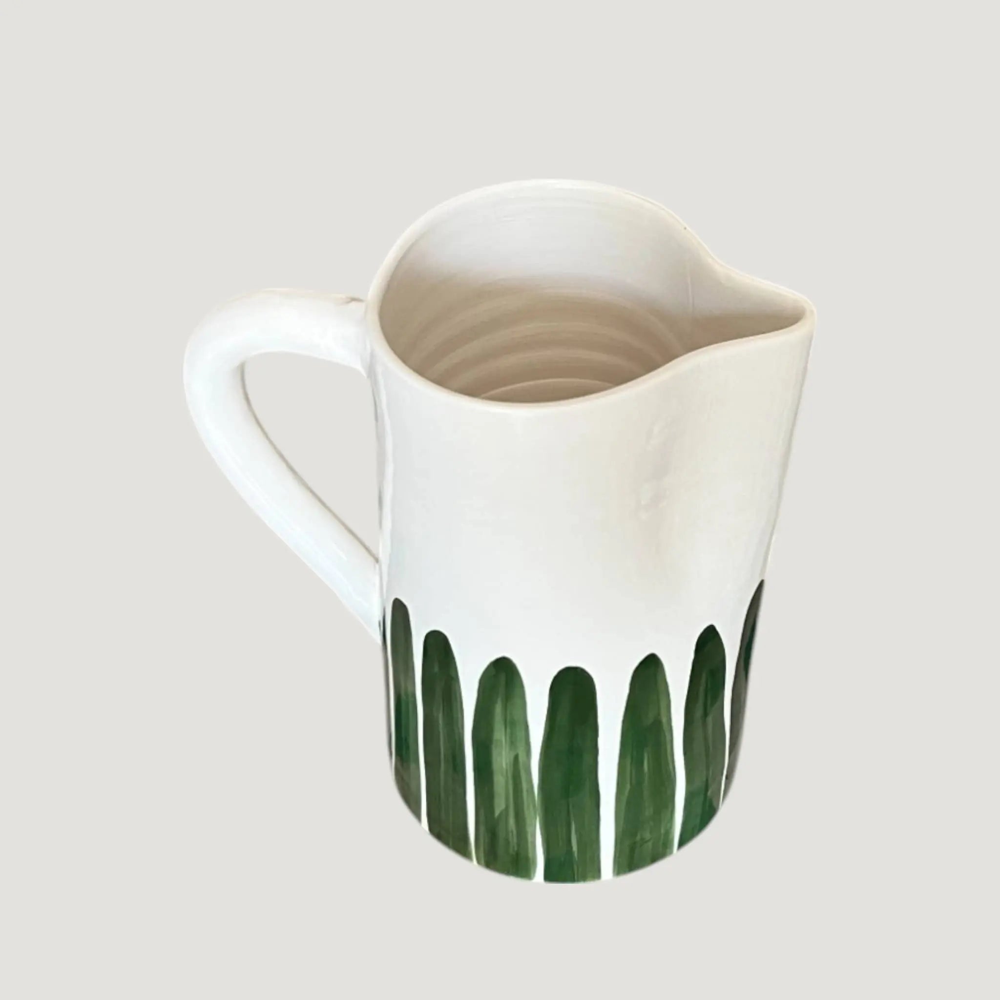 Add a Fresh Touch to Your Table with This Handmade & Handpainted Green & White Carafe (18 cm) Soukdecor