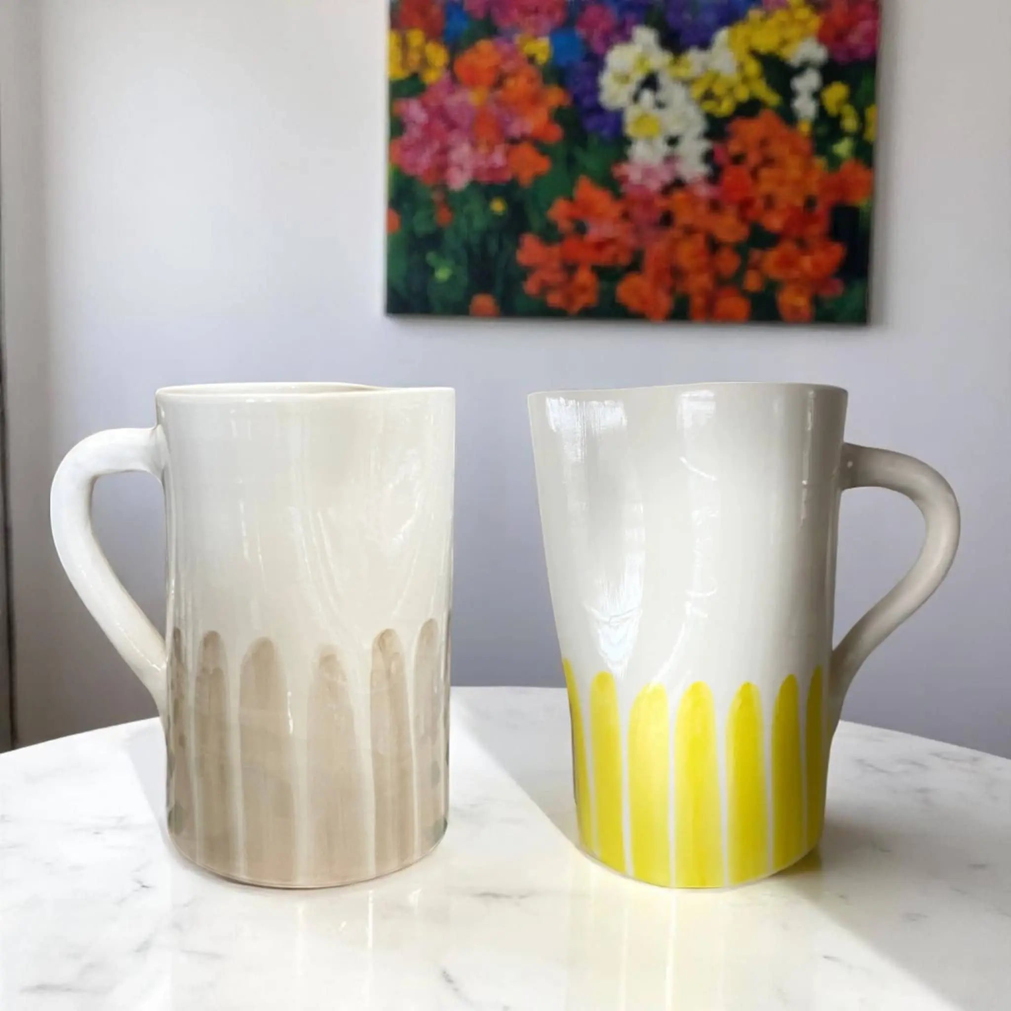 Add Subtle Elegance with This Handmade & Handpainted Neutral Carafe (18 cm) Soukdecor