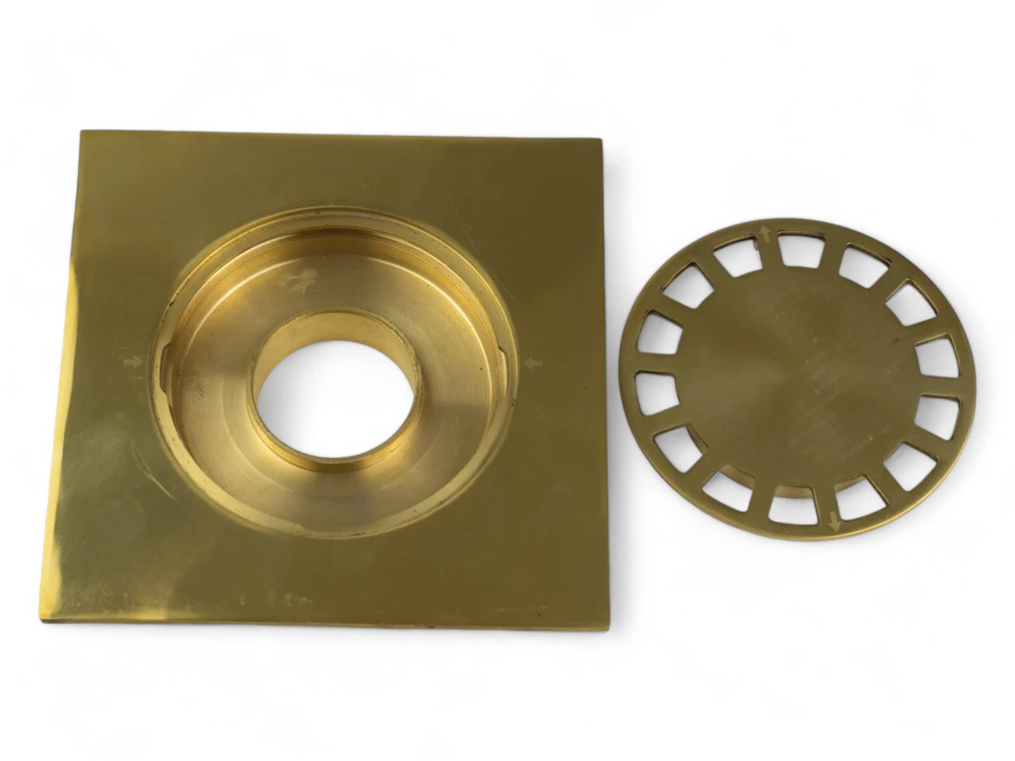 Unlacquered Solid Brass Floor Drain - Elegant Square Shower Drain Soukdecor
