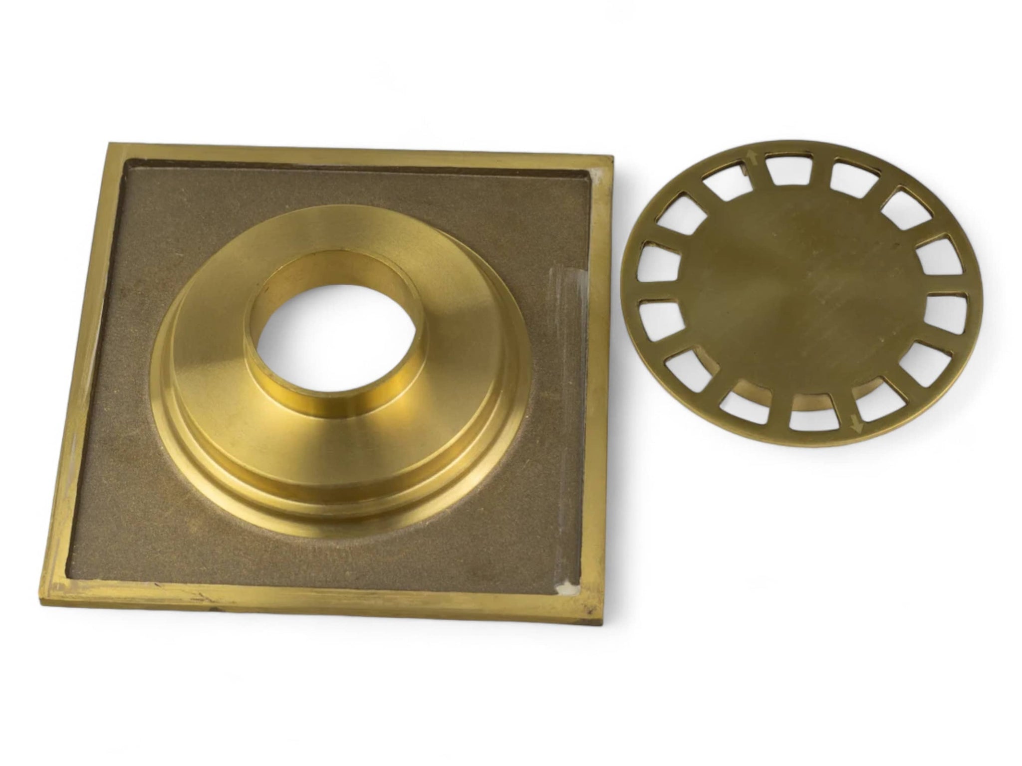 Unlacquered Solid Brass Floor Drain - Elegant Square Shower Drain Soukdecor
