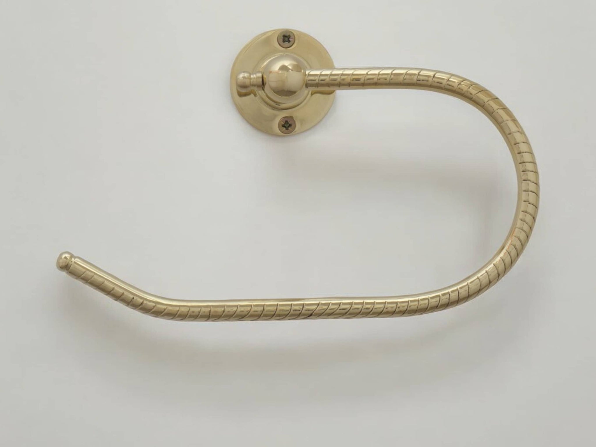 Handcrafted Brass Towel Holder - Wall Mount Towel Hanger and Hook for Powder Room Soukdecor