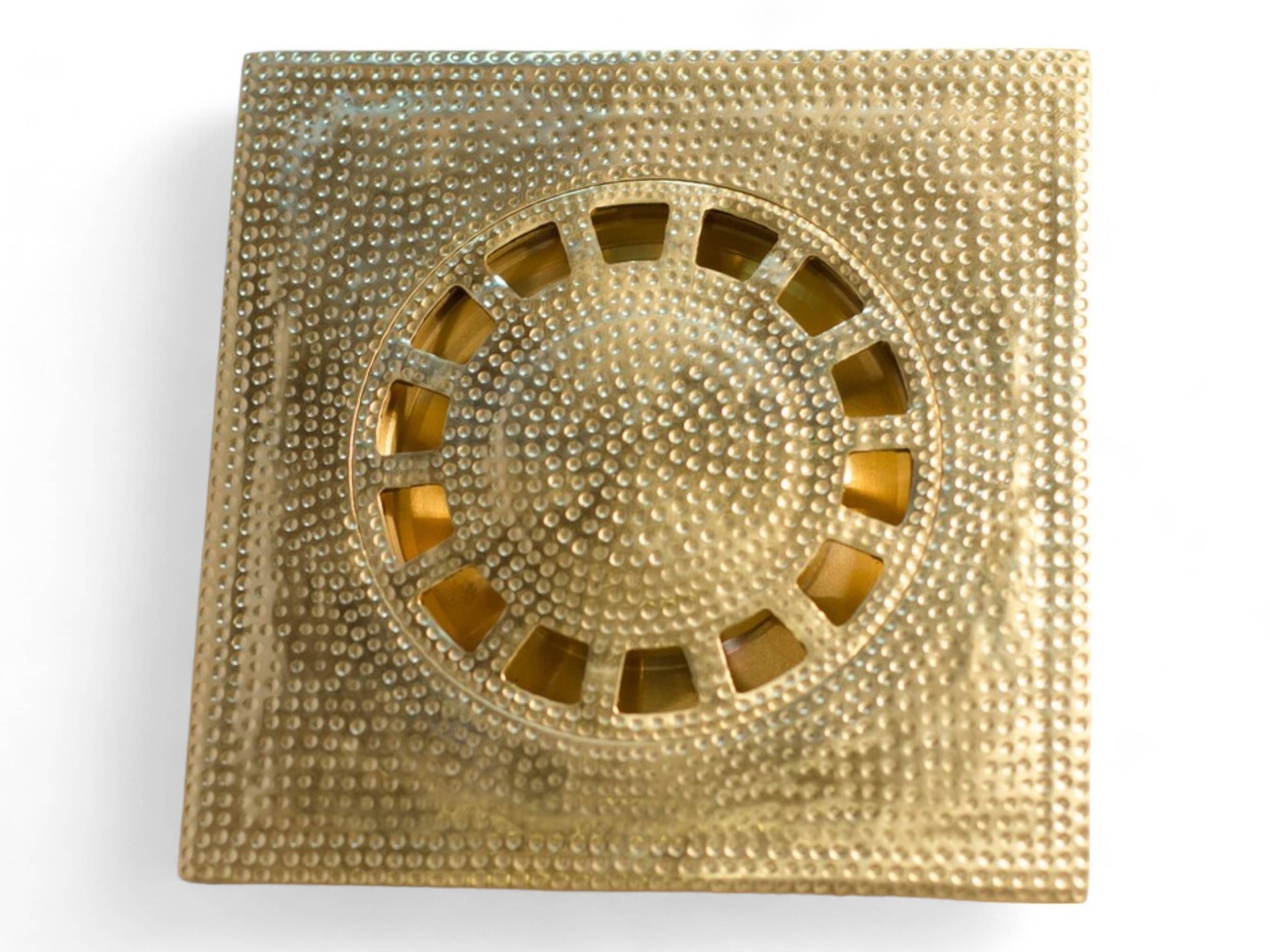 Hammered Solid Brass Floor Drain Cover - Elegant Square Shower Drain Soukdecor