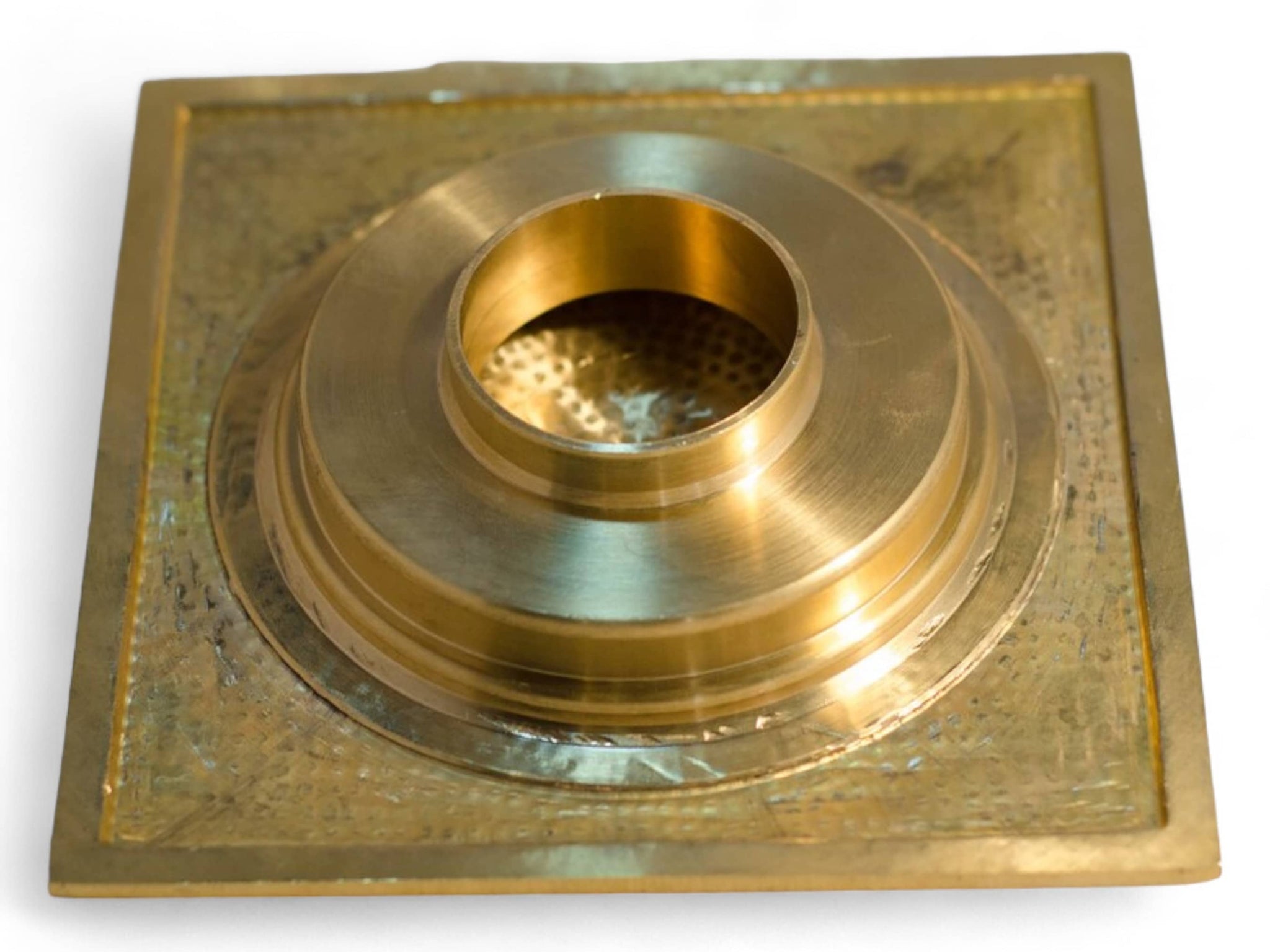 Hammered Solid Brass Floor Drain Cover - Elegant Square Shower Drain Soukdecor
