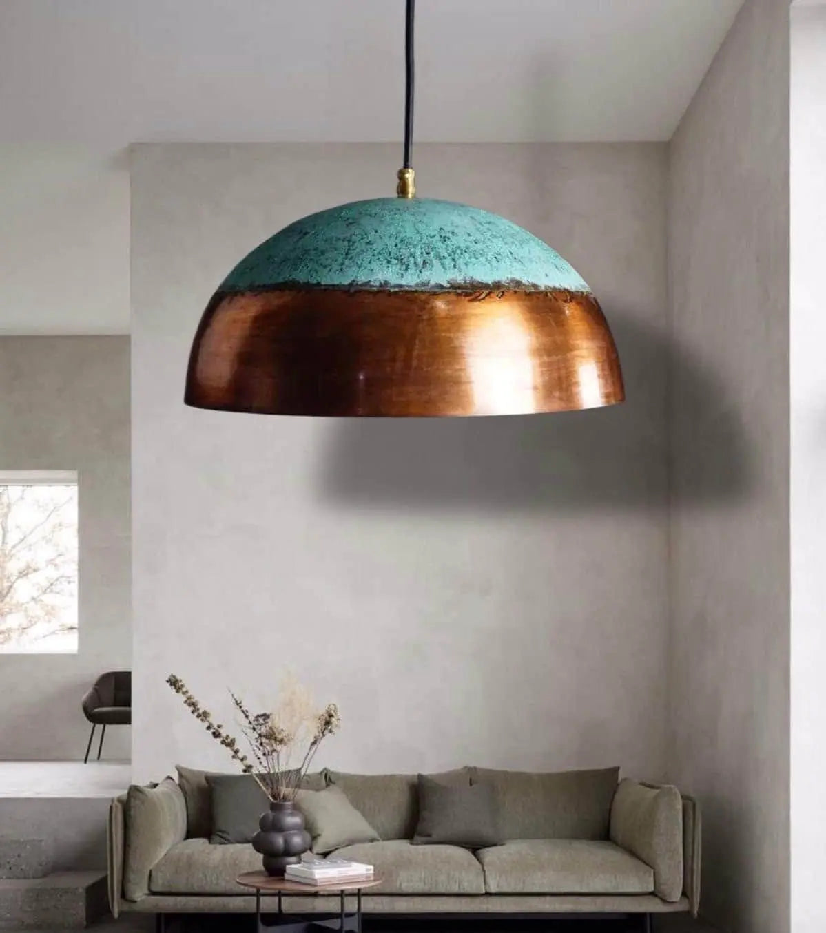 Rustic Copper dome lamp Handmade Dome Ceiling Lamp for Kitchen, Dining Room, Bar, or Restaurant Soukdecor