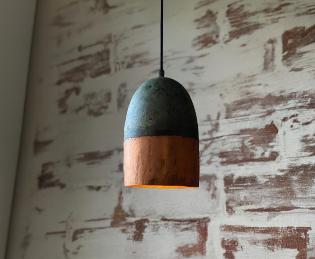 Handcraft Copper Farmhouse Light Fixture – Handmade Rustic Pendant Light for Kitchen Island