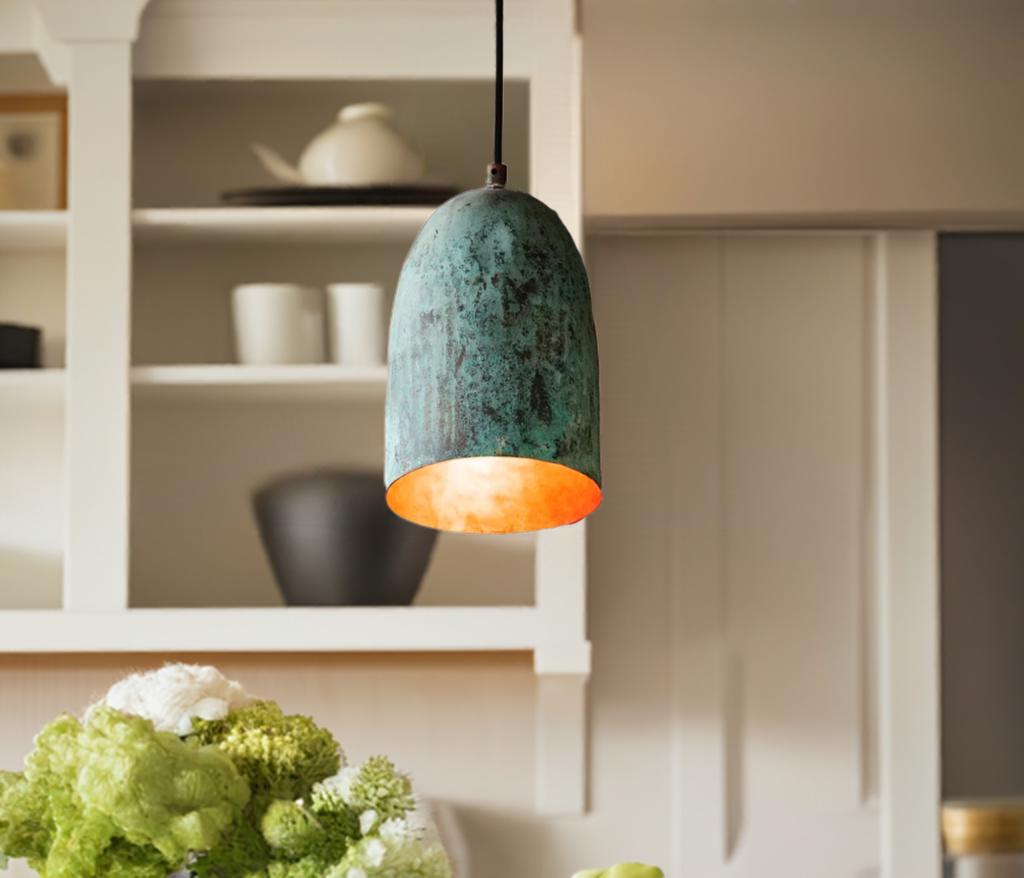Handmade Copper Farmhouse Pendant Light – Rustic Kitchen Island Hanging Lamp