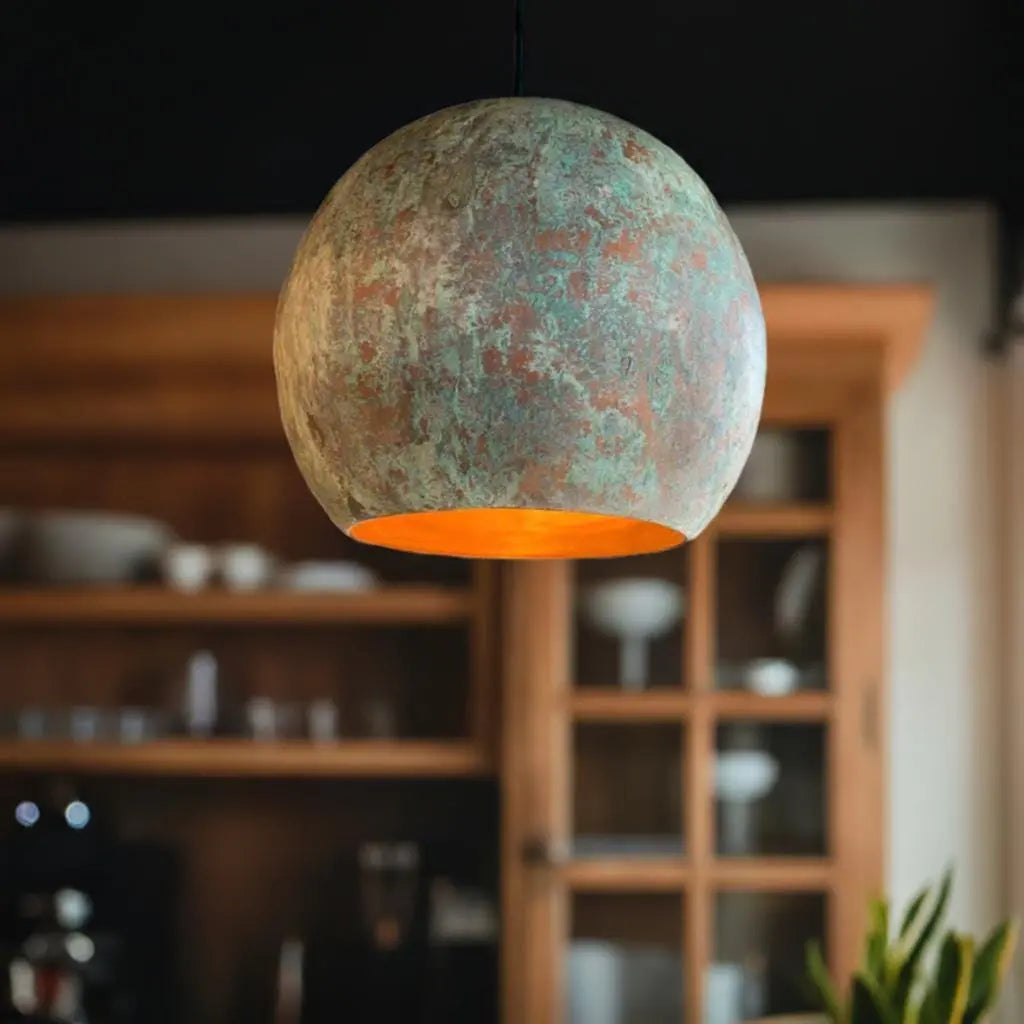 Handmade Copper Rustic Pendant Light – Vintage Industrial Hanging Lamp for Kitchen or Dining Room Soukdecor