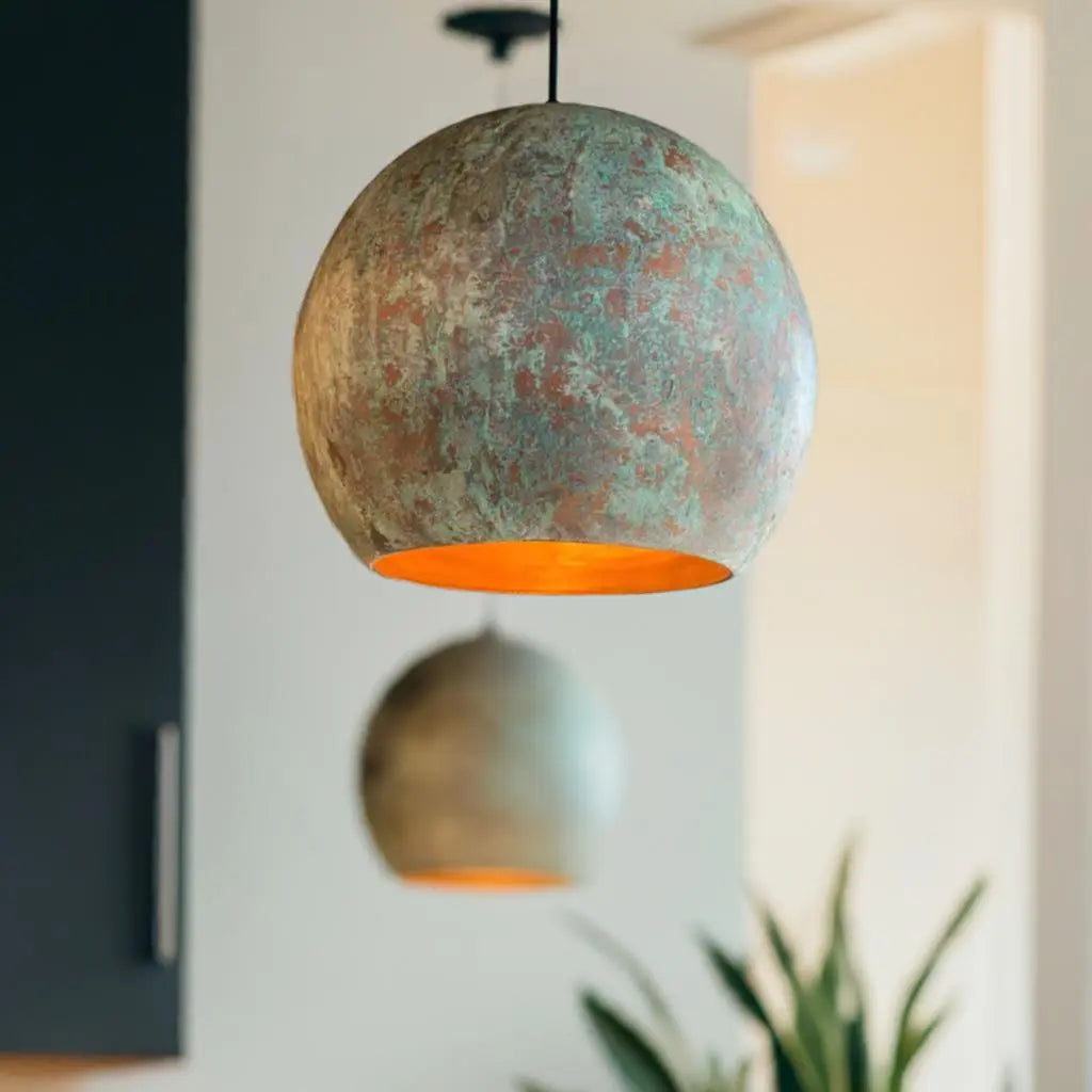 Handmade Copper Rustic Pendant Light – Vintage Industrial Hanging Lamp for Kitchen or Dining Room Soukdecor