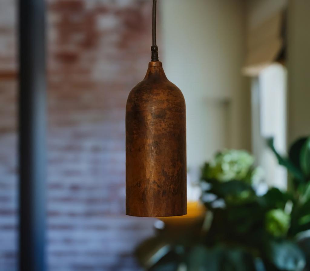Rustic Antique Copper Farmhouse Pendant Light – Vintage Industrial Kitchen Island Lighting