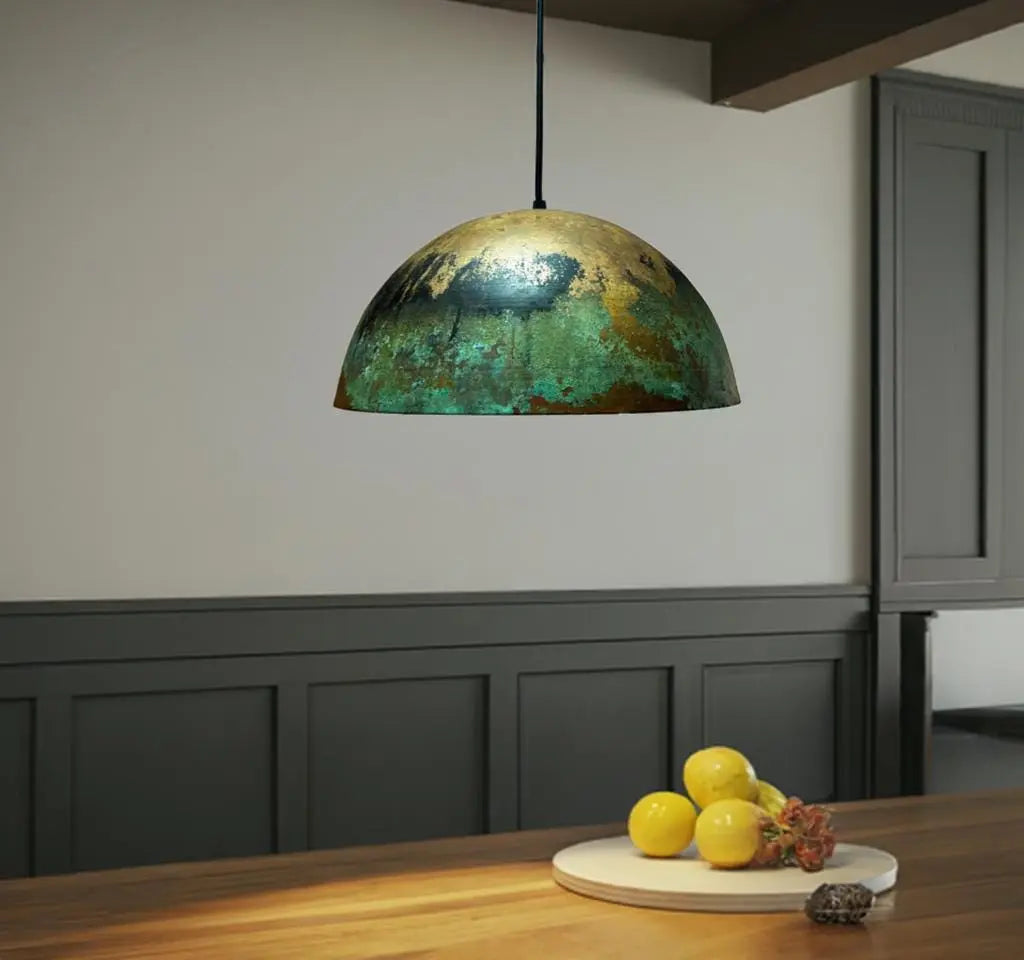 Handcrafted Copper Island Kitchen Pendant Light – Dome Pendant Light Fixture for Rustic Spaces Soukdecor