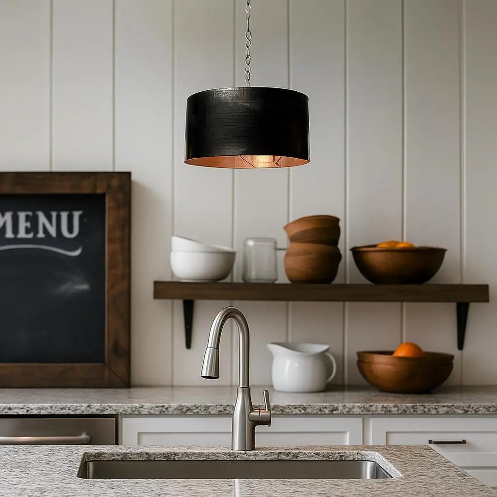 Black Pendant Light Kitchen - Copper Ceiling Light Fixture Soukdecor