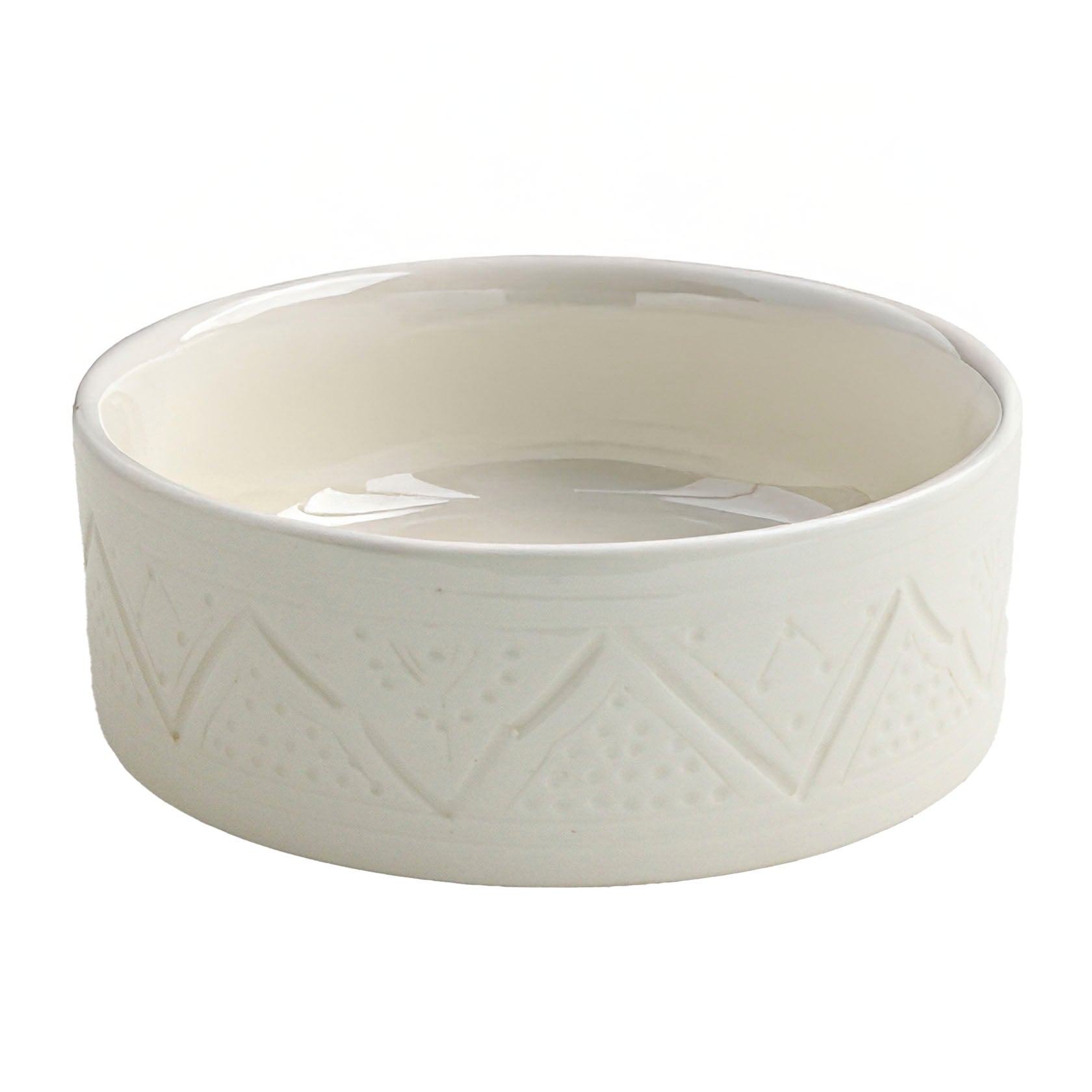 White engraved salad bowl Soukdecor