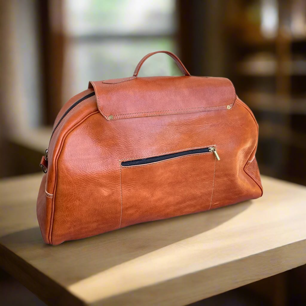 Tigzirt Kilim Leather Weekend Bag Moroccan Interior