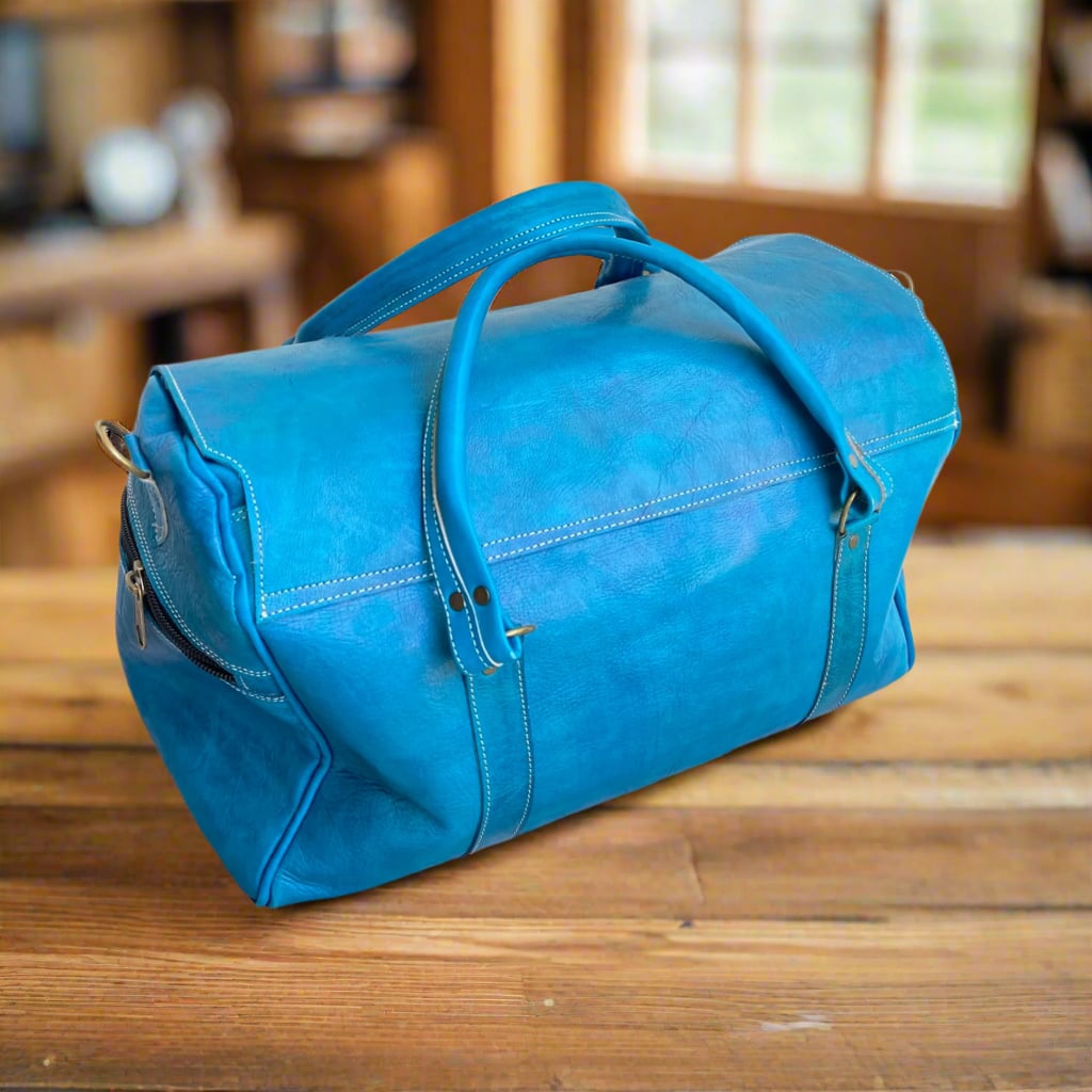 Ilemzi Leather Weekend Bag Moroccan Interior